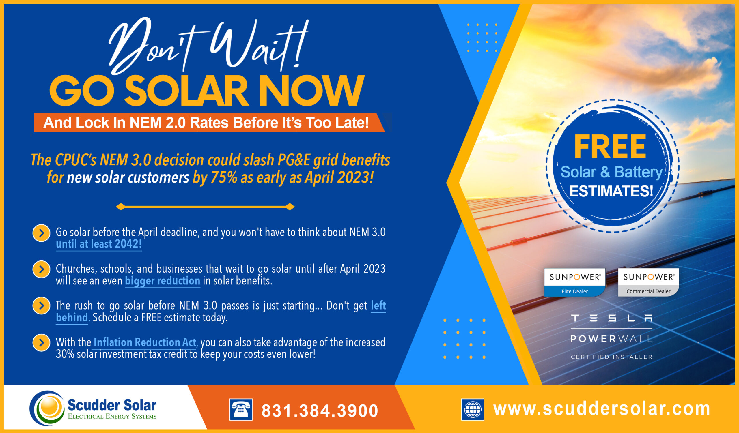 NEM 3.0 Solar Information and Deadlines